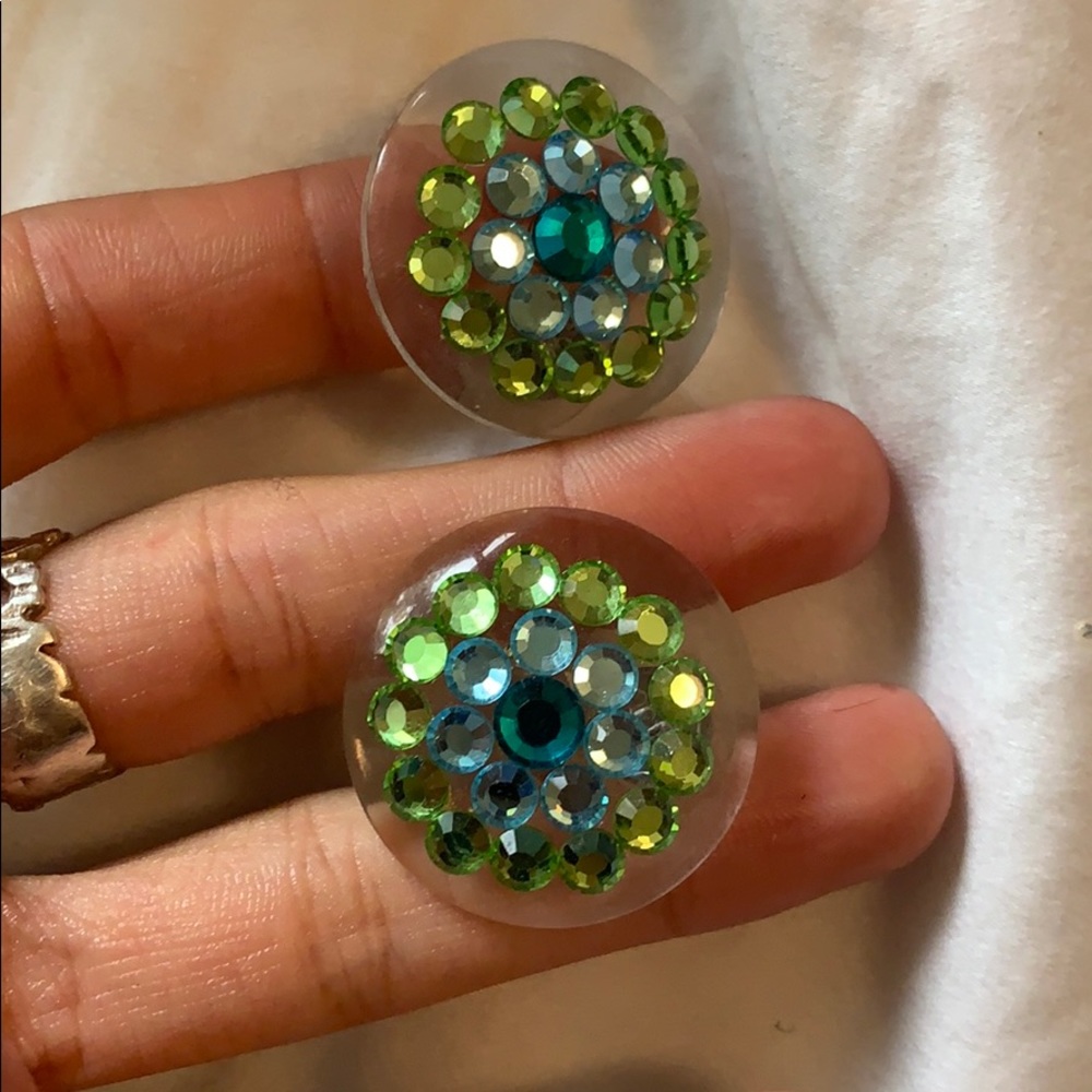 TARINA TARANTINO EARRINGS | disk circle Swarovski